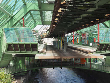WUPPERTAL, GERMANY - CIRCA AUGUST 2019: Wuppertaler Schwebebahn (meaning Wuppertal Suspension...