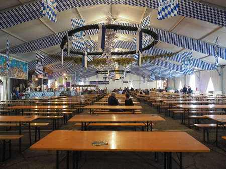 TURIN, ITALY - CIRCA OCTOBER 2019: Hofbraeu Oktoberfest beer festivalのeditorial素材