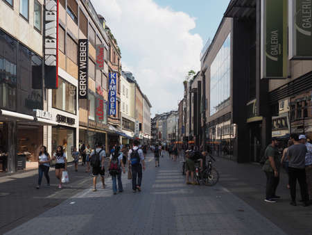 AACHEN, GERMANY - CIRCA AUGUST 2019: People in the city centreのeditorial素材
