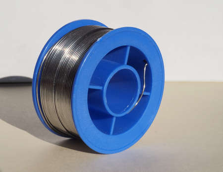 spool of solder wire for electrical solderingの写真素材
