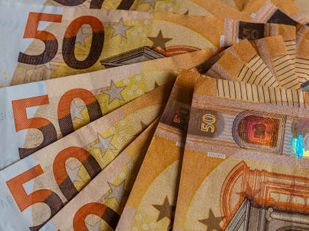 Euro banknotes money (EUR), currency of European Union