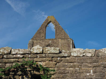 Tintern Abbey (Abaty Tyndyrn in Welsh) ruins in Tintern, UKの写真素材