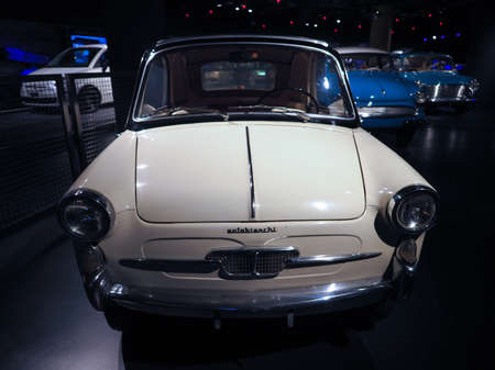 TURIN, ITALY - CIRCA NOVEMBER 2019: Vintage Autobianchi Bianchina 1959 car at Turin car museumのeditorial素材