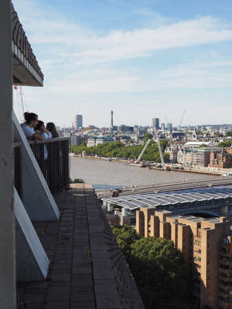 LONDON, UK - CIRCA SEPTEMBER 2019: View from Tate Modern art gallery in South Bank power stationのeditorial素材