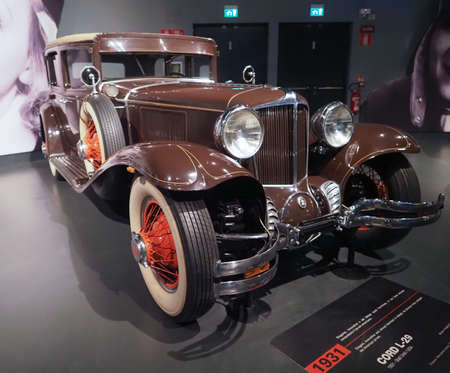 TURIN, ITALY - CIRCA NOVEMBER 2019: Vintage Cord L-29 1931 car at Turin car museumのeditorial素材