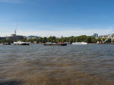 LONDON, UK - CIRCA SEPTEMBER 2019: Panoramic view of River Thames