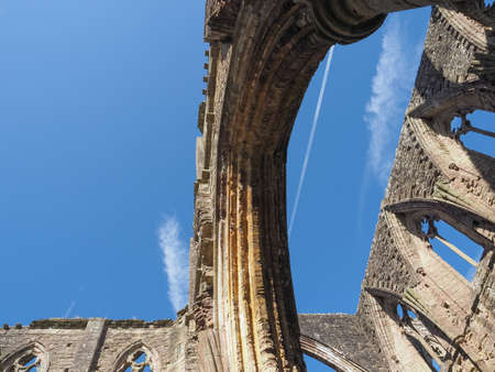 TINTERN, UK - CIRCA SEPTEMBER 2019: Tintern Abbey (Abaty Tyndyrn in Welsh) ruins