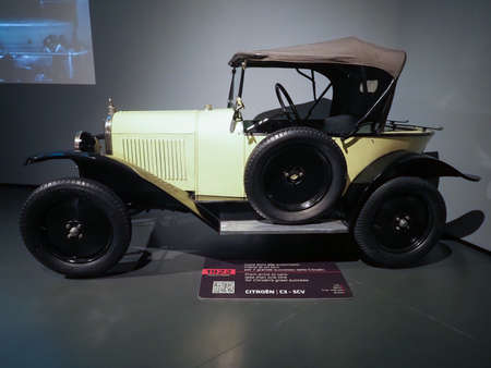 TURIN, ITALY - CIRCA NOVEMBER 2019: Vintage Citroen C3 5CV 1922 car at Turin car museum