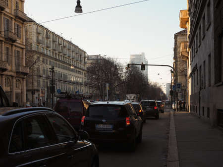 TURIN, ITALY - CIRCA DECEMBER 2019: Intesa San Paolo headquarters skyscraper designed by Renzo Piano...