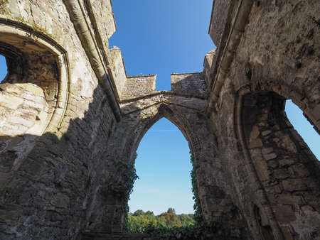 CHEPSTOW, UK - CIRCA SEPTEMBER 2019: Ruins of Chepstow Castle (Castell Cas-gwent in Welsh)