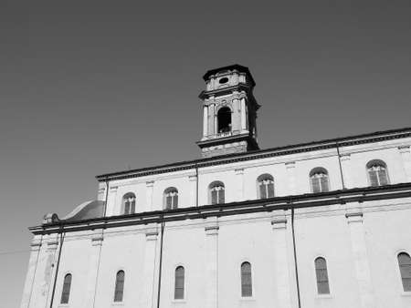 Duomo di Torino meaning Turin Cathedral in Turin, Italy in black and whiteの写真素材