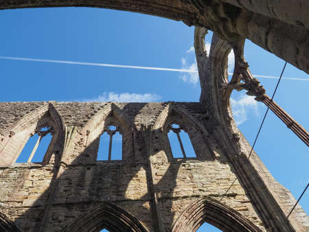 TINTERN, UK - CIRCA SEPTEMBER 2019: Tintern Abbey (Abaty Tyndyrn in Welsh) ruins