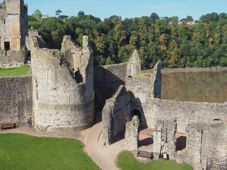 CHEPSTOW, UK - CIRCA SEPTEMBER 2019: Ruins of Chepstow Castle (Castell Cas-gwent in Welsh)のeditorial素材