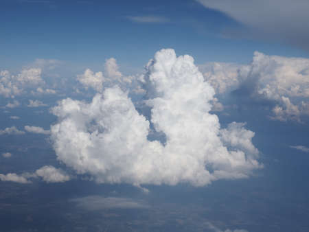blue sky with clouds seen from plane useful as a background