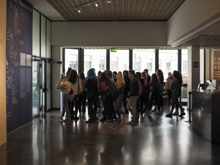 TURIN, ITALY - CIRCA FEBRUARY 2020: People visiting GAM Galleria Arte Moderna e Contemporanea...