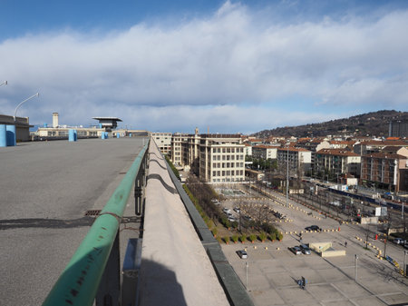 TURIN, ITALY - CIRCA FEBRUARY 2020: Aerial view of the cityのeditorial素材