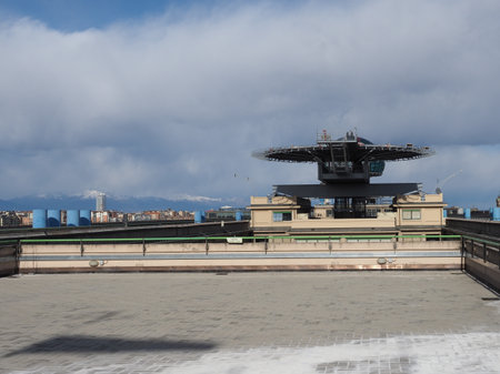 TURIN, ITALY - CIRCA FEBRUARY 2020: Roof meeting room know as La Bolla meaning The Bubble at Lingotto conference centre designed by Renzo Piano in former Fiat car factoryのeditorial素材