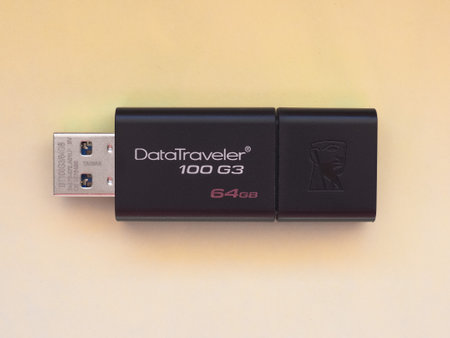 LOS ANGELES, USA - CIRCA FEBRUARY 2020: Kingston USB flash drive data storage device