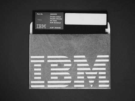 NEW YORK, USA - CIRCA FEBRUARY 2020: IBM floppy diskのeditorial素材
