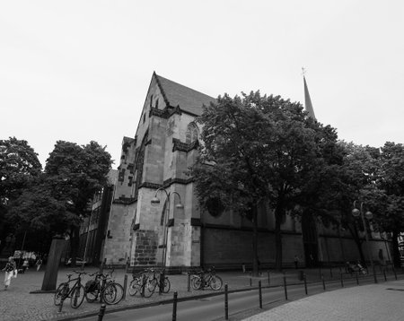 KOELN, GERMANY - CIRCA AUGUST 2019: church in black and whiteのeditorial素材