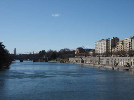 TURIN, ITALY - CIRCA FEBRUARY 2020: Fiume Po meaning River Po