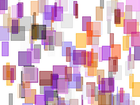 Abstract minimalist violet grey orange brown illustration with squares useful as a backgroundの写真素材