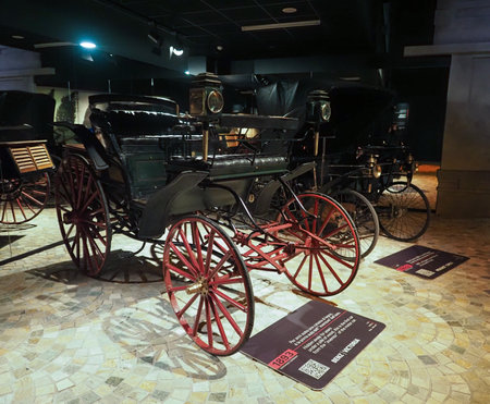 TURIN, ITALY - CIRCA NOVEMBER 2019: Vintage Benz Victoria 1893 car at Turin car museumのeditorial素材