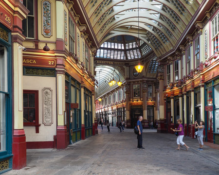 LONDON, UK - CIRCA SEPTEMBER 2019: Leadenhall covered market in the City of Londonのeditorial素材