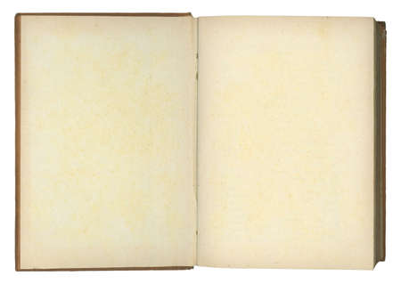 Blank book brown paper double page with copy space isolated over white background