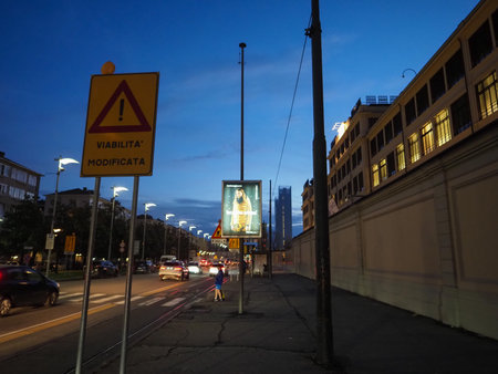 TURIN, ITALY - CIRCA NOVEMBER 2019: The Lingotto centre at night. Designed by Matte Trucco in 1919 as a Fiat car factory, is now a conference and business centre restored by Renzo Pianoのeditorial素材