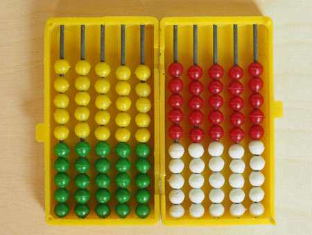 abacus (aka counting frame) calculating tool used before calculatorsの写真素材