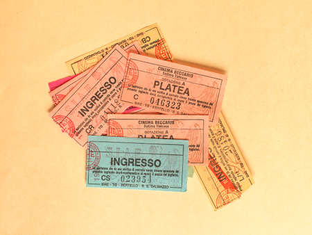 TURIN, ITALY - CIRCA JUNE 2020: Vintage Italian cinema ticketのeditorial素材