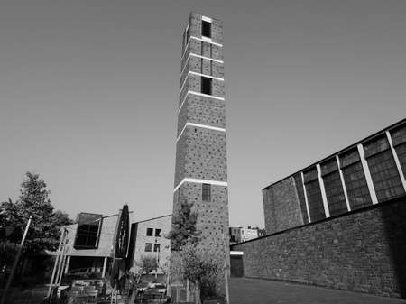 DUEREN, GERMANY - CIRCA AUGUST 2019: Annakirche (meaning St Anne church) in black and white