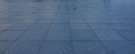 tiled stone floor pavement useful as a backgroundのeditorial素材