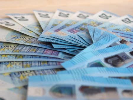 Euro banknotes and coins (EUR), currency of European Union