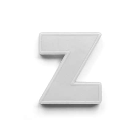 Magnetic lowercase letter Z of the British alphabet in black and whiteの写真素材