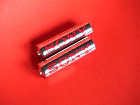 TOKYO, JAPAN - CIRCA APRIL 2021: Sony AA batteries