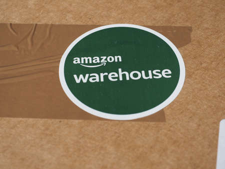 SEATTLE, USA - CIRCA OCTOBER 2021: Amazon Warehouse offers great deals on quality used pre-owned or...