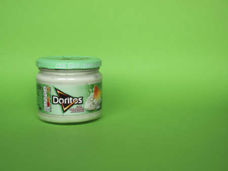 NEW BERN, USA - CIRCA JUNE 2021: Jar of Doritos cool sour cream and chivesのeditorial素材