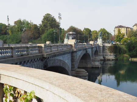 TURIN, ITALY - CIRCA OCTOBER 2021: Fiume Po meaning River Poのeditorial素材