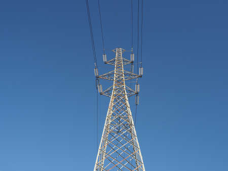electric power high voltage transmission line tower