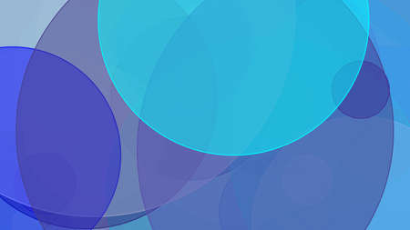 Abstract minimalist blue overlay illustration with circles and transparent PNG backgroundの写真素材