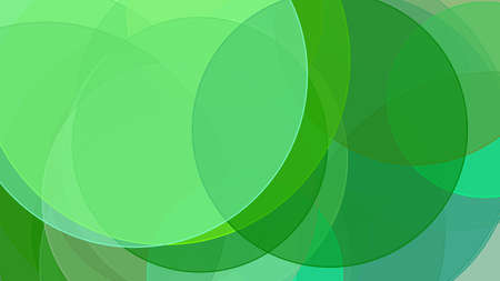 Abstract minimalist green illustration with circles and white backgroundの写真素材