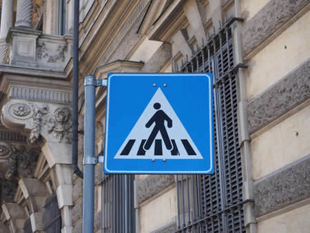 Warning signs, pedestrian zebra crossing traffic sign
