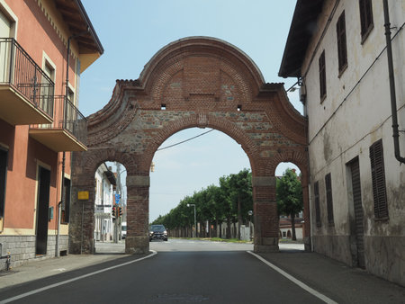 BORGO D ALE, ITALY - CIRCA JULY 2022: Porta d Alice city gatesのeditorial素材