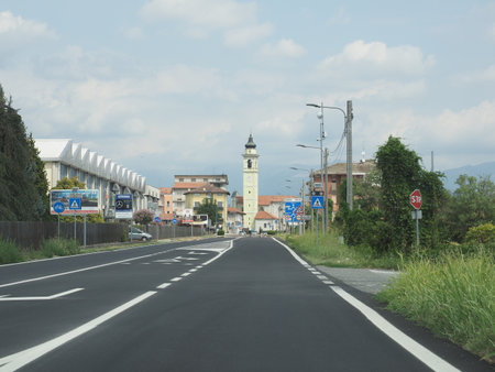 CERRIONE, ITALY - CIRCA JULY 2022: View of the city centreのeditorial素材
