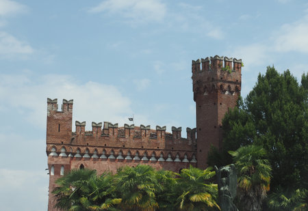 Castello Rondolino neo gothic castle in Cavaglia, Italyのeditorial素材