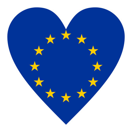 I love Europe and the European Union EU isolated over white backgroundの写真素材