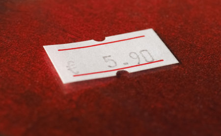 price tag label on a product boxの写真素材