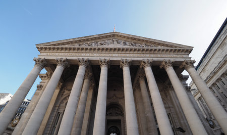 The Royal Exchange building in London, UKの写真素材